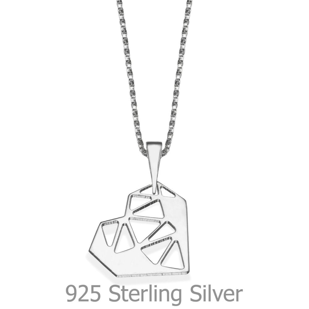 Girl's Jewelry | Pendant and Necklace in 925 Sterling Silver - Conceptual Heart