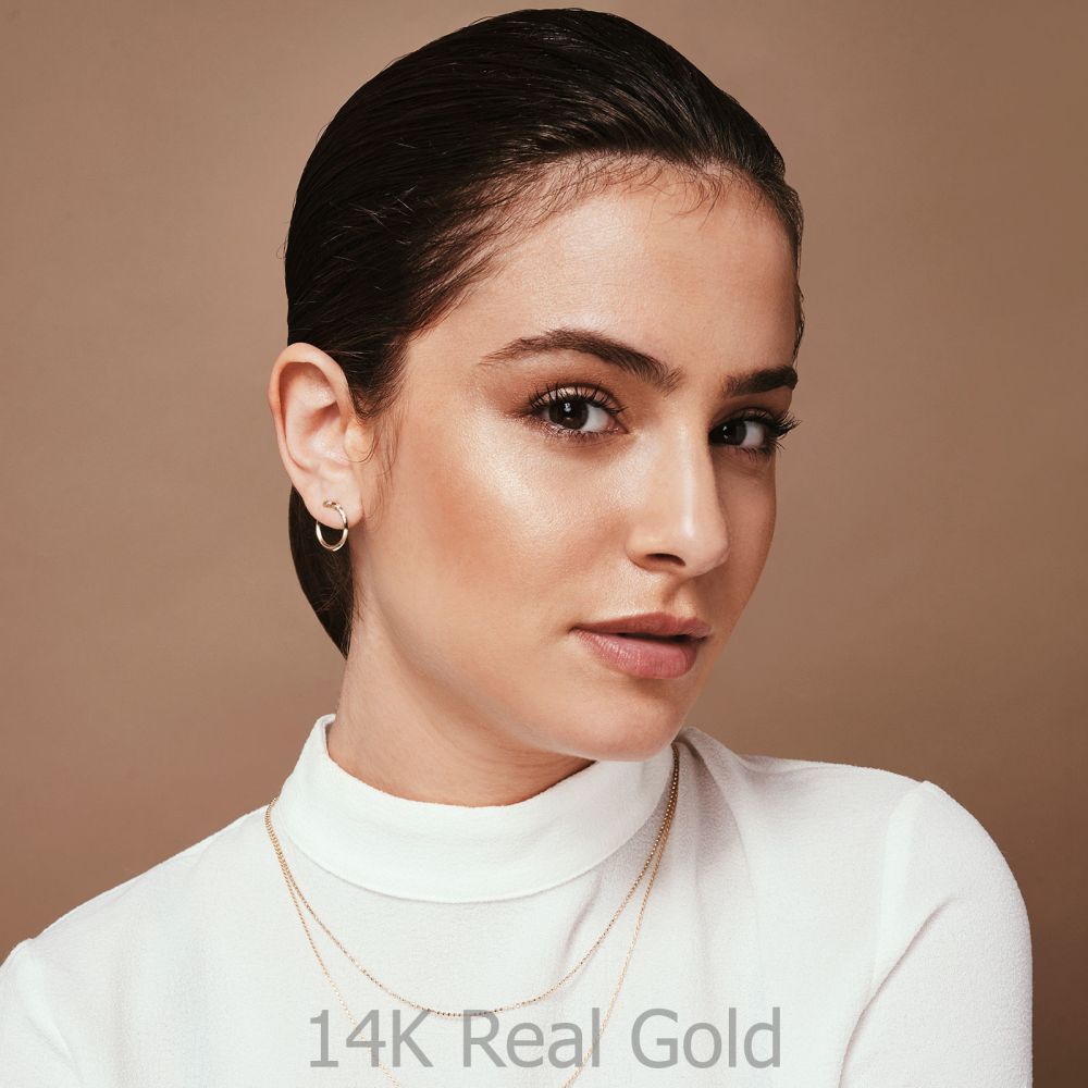 Diamond Jewelry | Diamond Stud Earrings in 14K Yellow Gold - Sunrise - Large