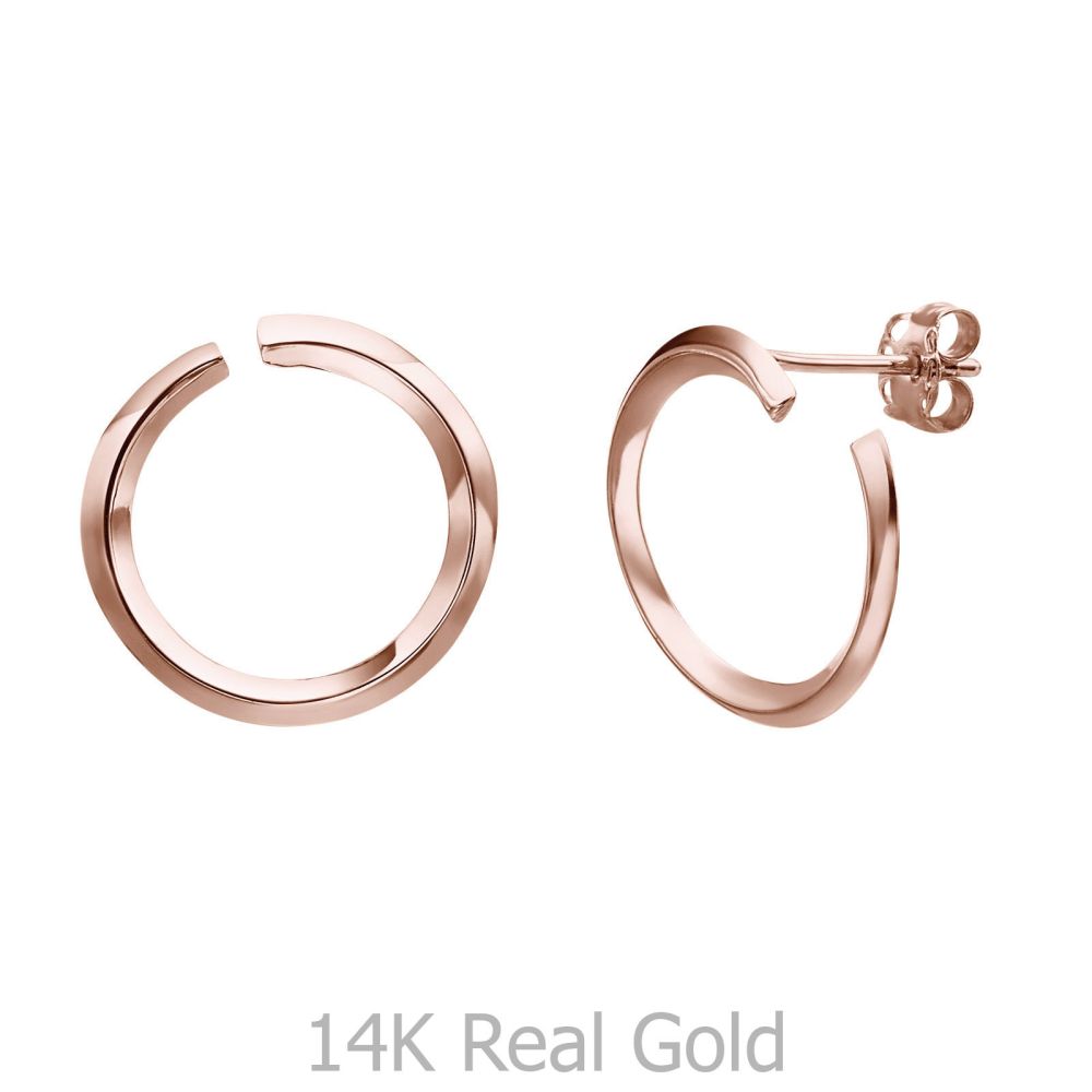 Women’s Gold Jewelry | 14K Rose Gold Women's Earrings - Sunrise - Large