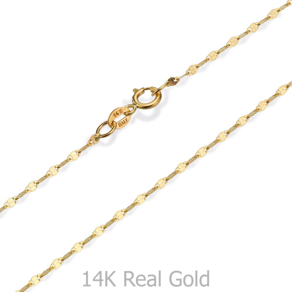 Gold Chains | 14K Yellow Gold Forzata Chain Necklace 1.35mm Thick, 21.45