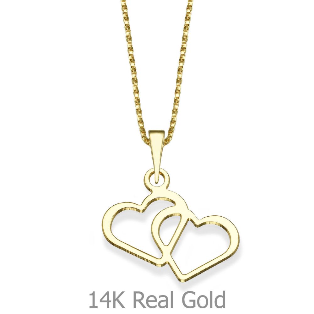 Girl's Jewelry | Pendant and Necklace in 14K Yellow Gold - Heart of Enduring Love