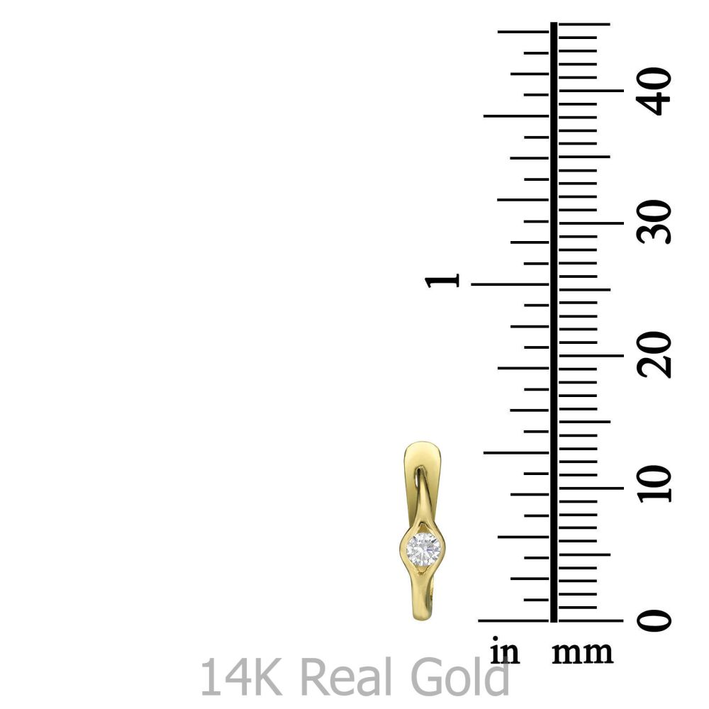 Girl's Jewelry | Dangle Tight Earrings in14K Yellow Gold - Ellipse of Light
