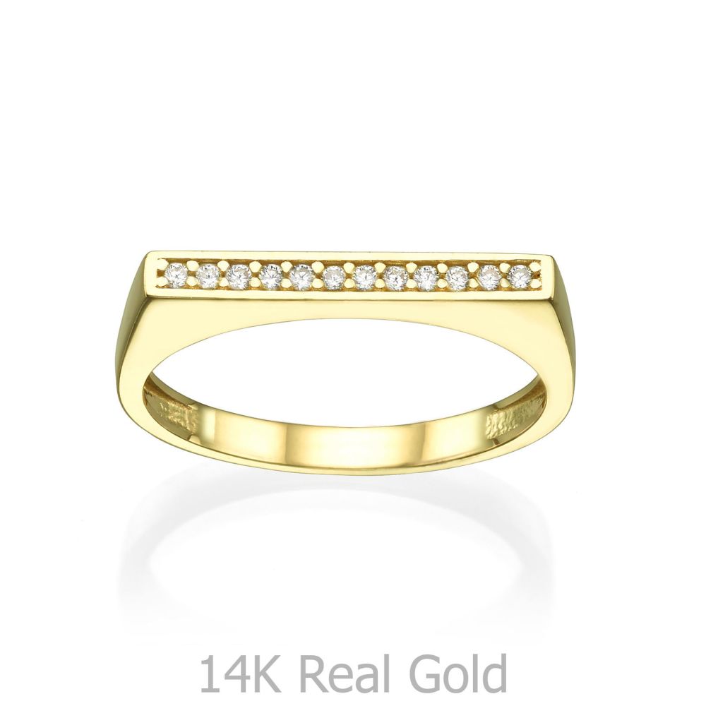 Women’s Gold Jewelry | Ring in 14K Yellow Gold - Zirconia line