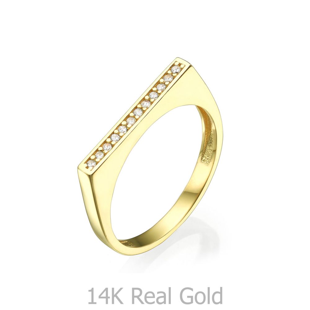 Women’s Gold Jewelry | Ring in 14K Yellow Gold - Zirconia line