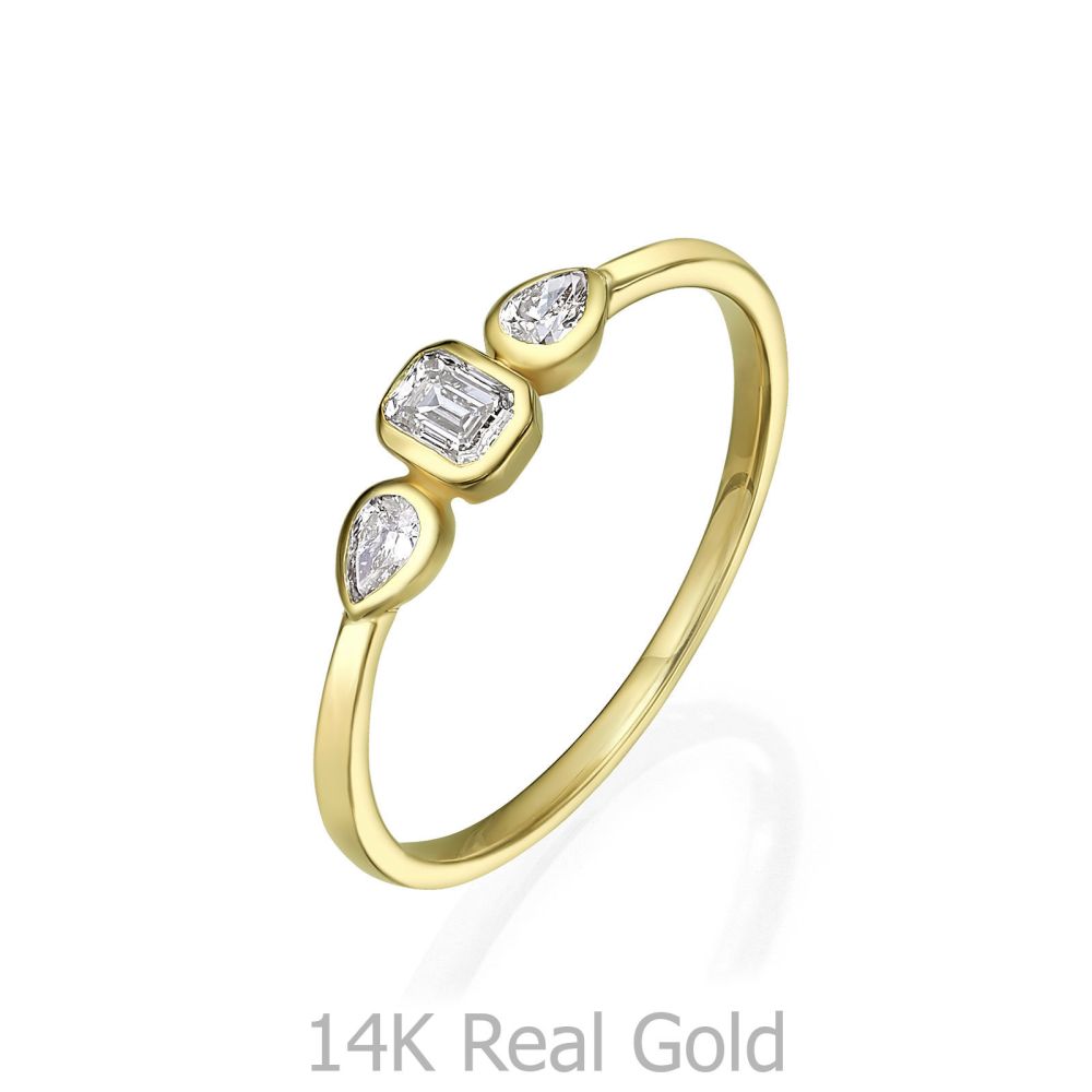 Diamond Jewelry | 14K Yellow Gold Diamond Ring - Bianca