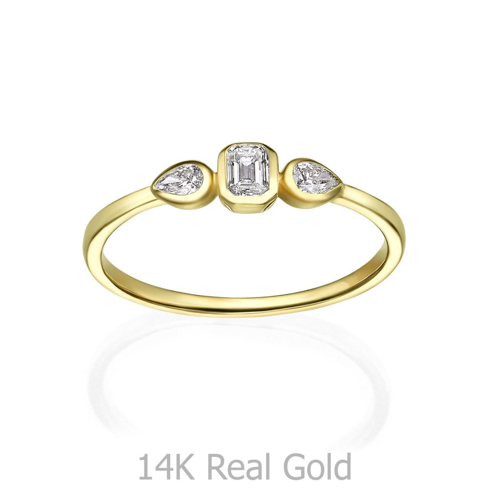 Diamond Jewelry | 14K Yellow Gold Diamond Ring - Bianca