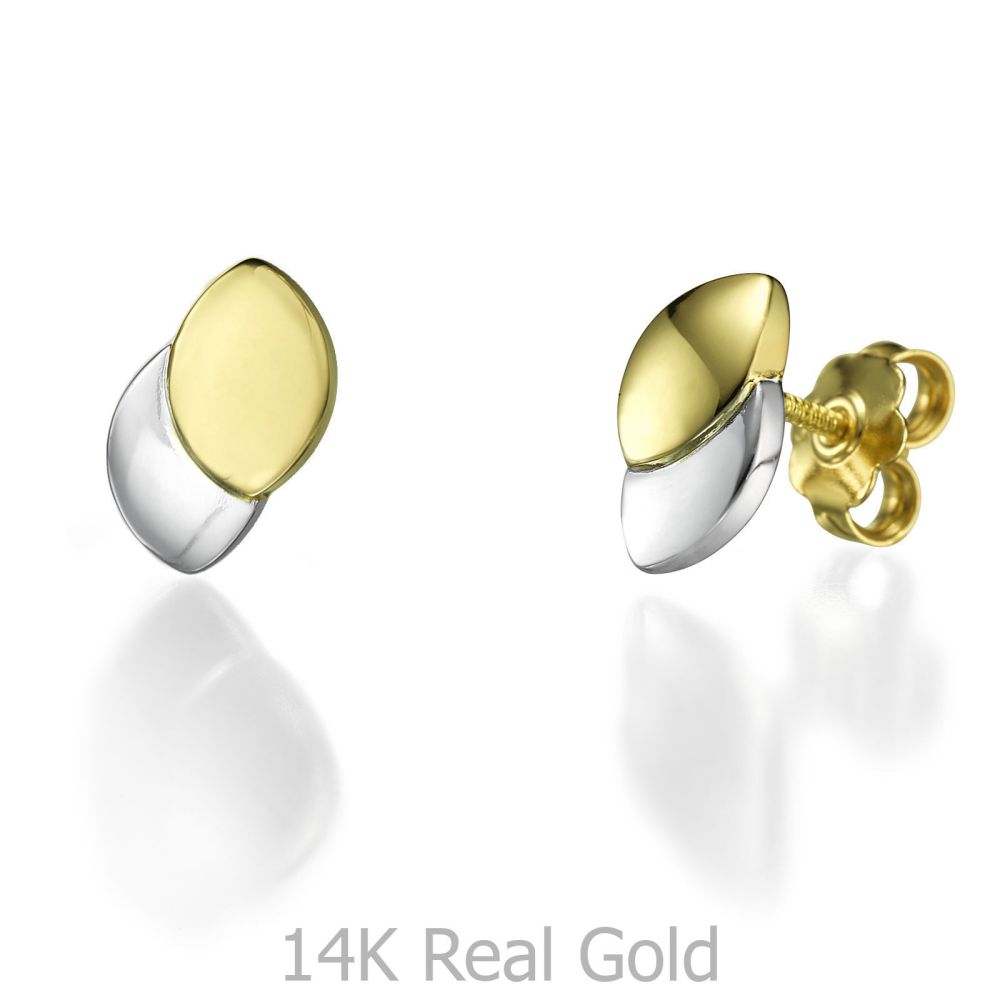 Women’s Gold Jewelry | 14K White & Yellow Gold Women's Earrings - Ellipses of Gold