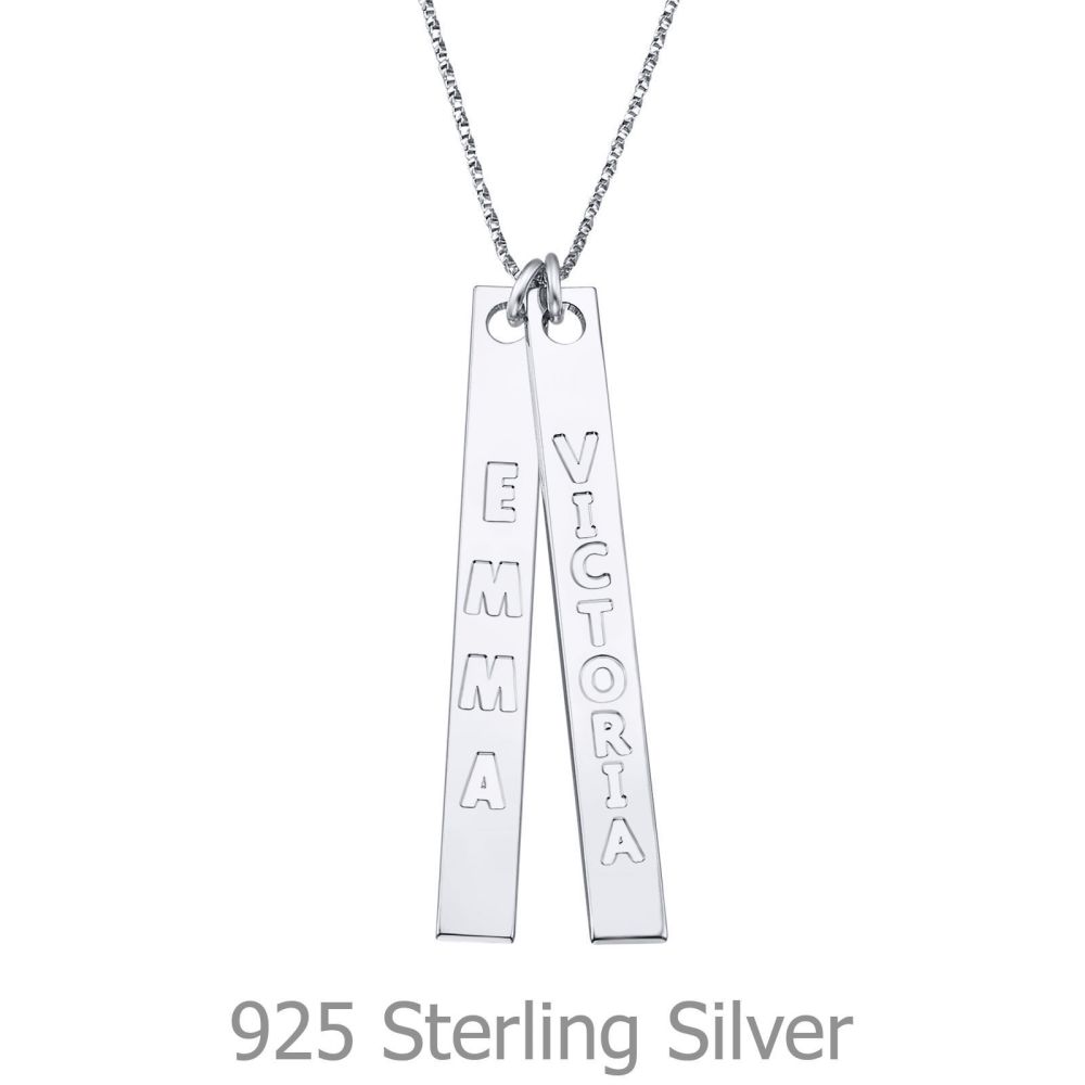 Personalized Necklaces | Bar Necklace with Personalized Engraving, in 925 Silver