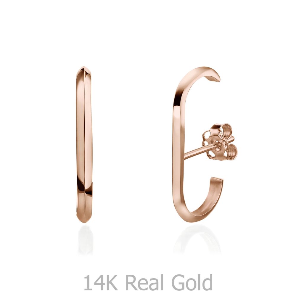 Women’s Gold Jewelry | 14K Rose Gold Women's Earrings - Twist