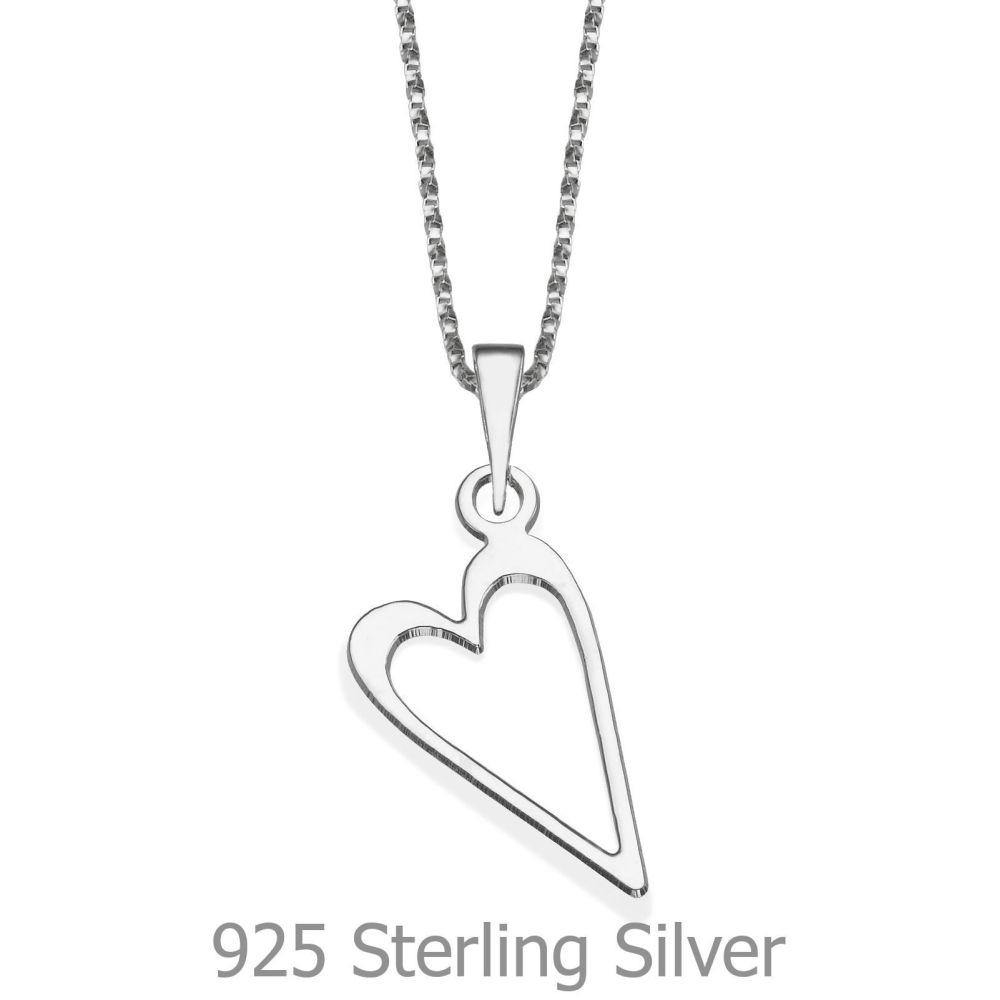 Girl's Jewelry | Pendant and Necklace in 925 Sterling Silver - Delicate Heart
