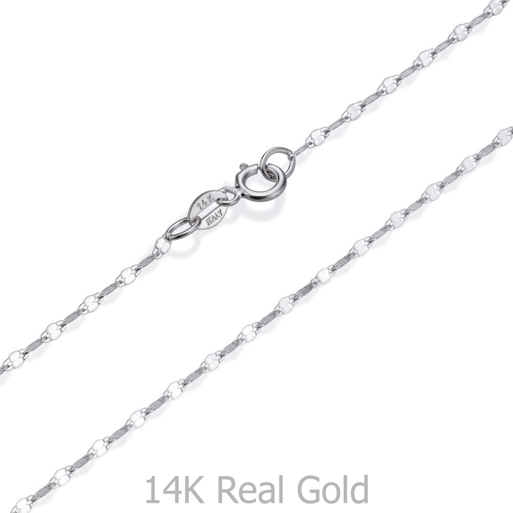 Gold Chains | 14K White Gold Forzata Chain Necklace 1.35mm Thick, 19.5