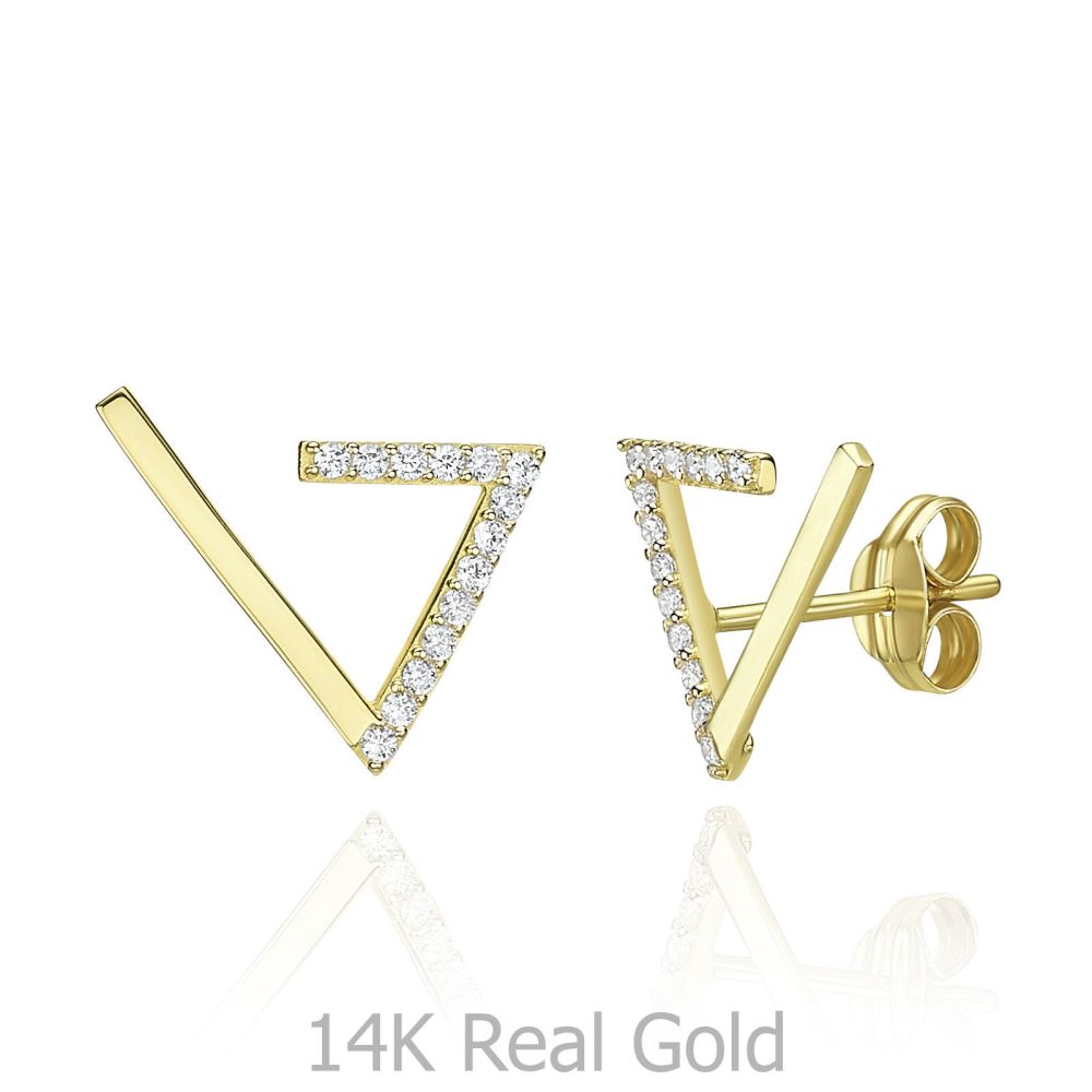 Women’s Gold Jewelry | 14K Yellow Gold Climbing Earrings - Cleopatra