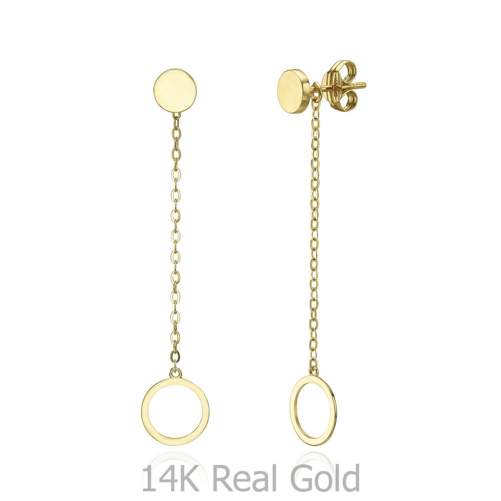 Women’s Gold Jewelry | 14K Yellow Gold Women's Earrings - Dangling Circles