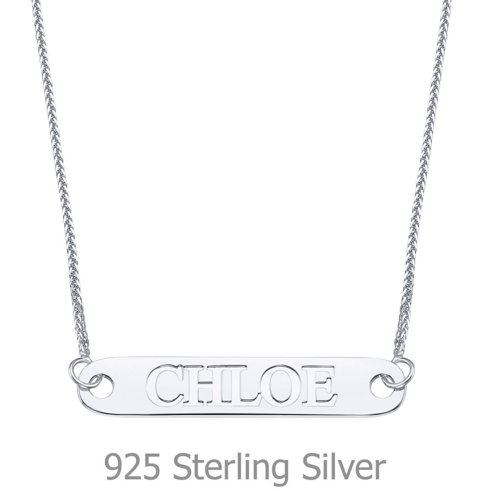 Personalized Necklaces | Bar Necklace with Personalized Engraving in 925 Sterling Silver
