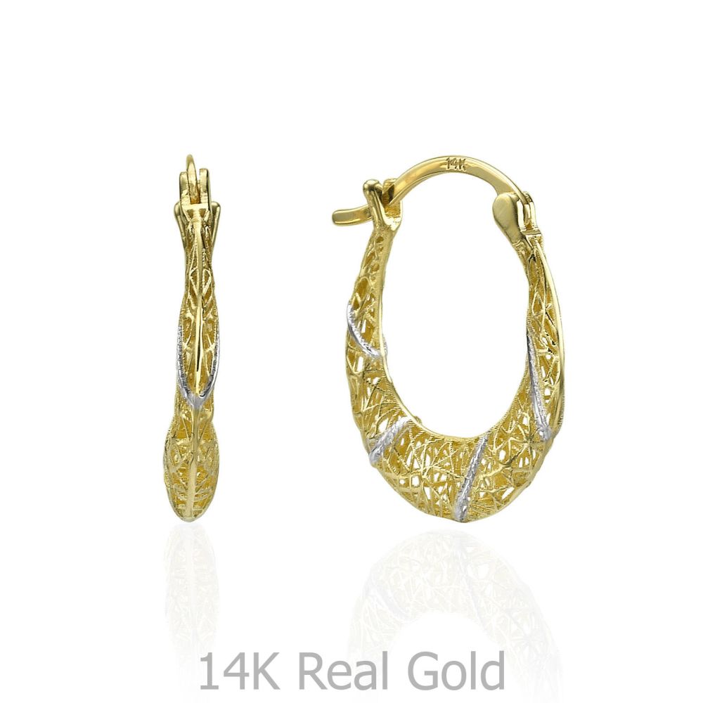 Women’s Gold Jewelry | Gold Hoop Earrings - White & Yellow Hoops