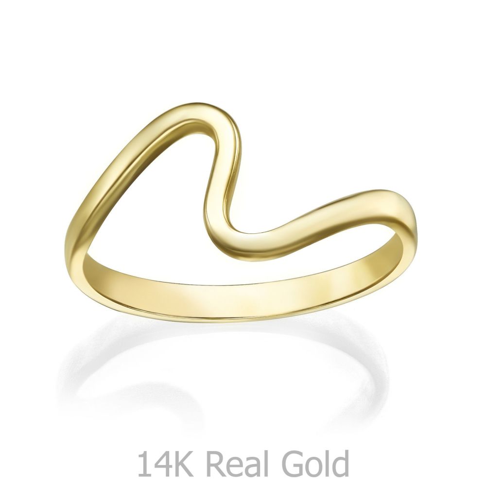 gold rings | 14K Yellow Gold Rings - Wave