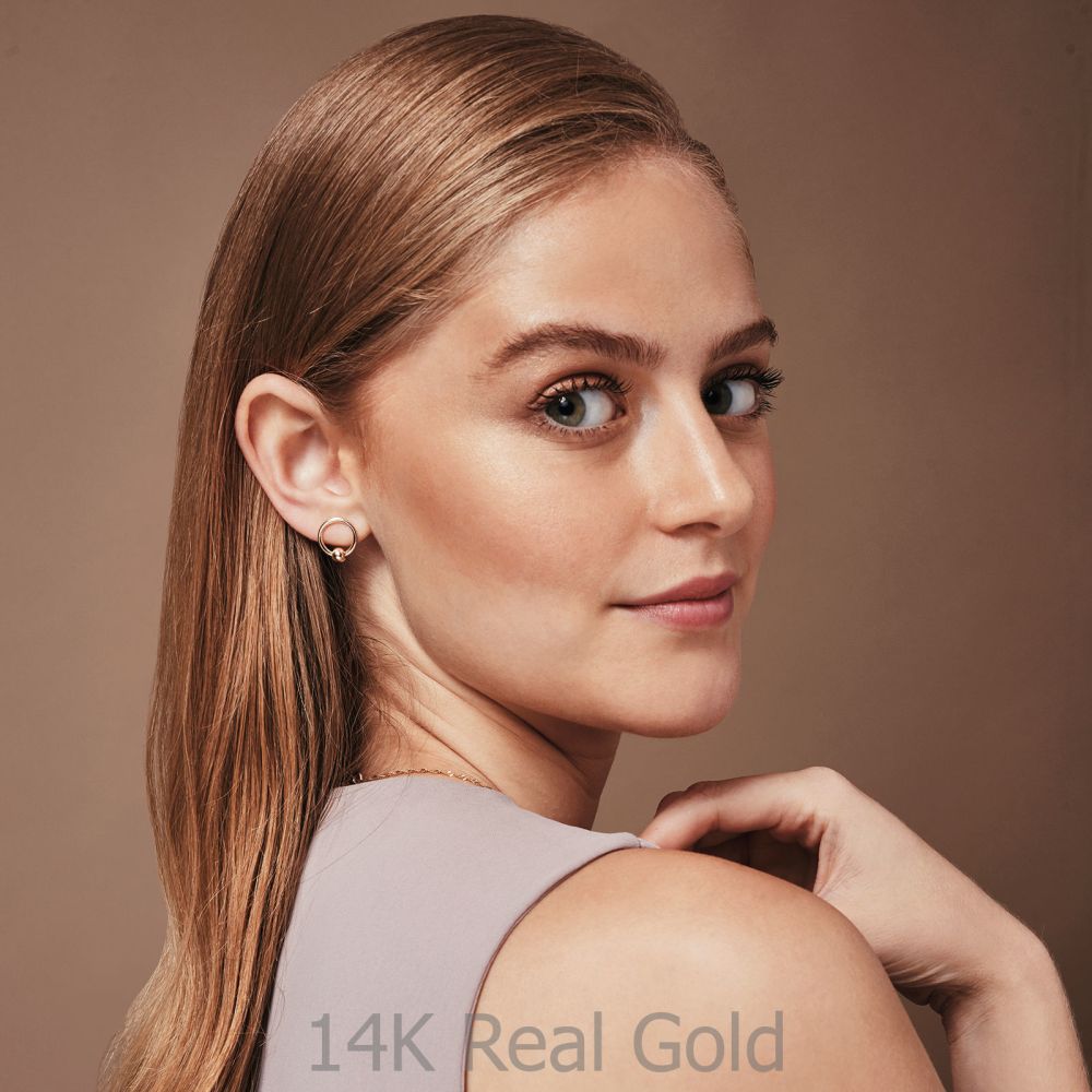 Women’s Gold Jewelry | 14K Yellow Gold Women's Earrings - Lower Sphere