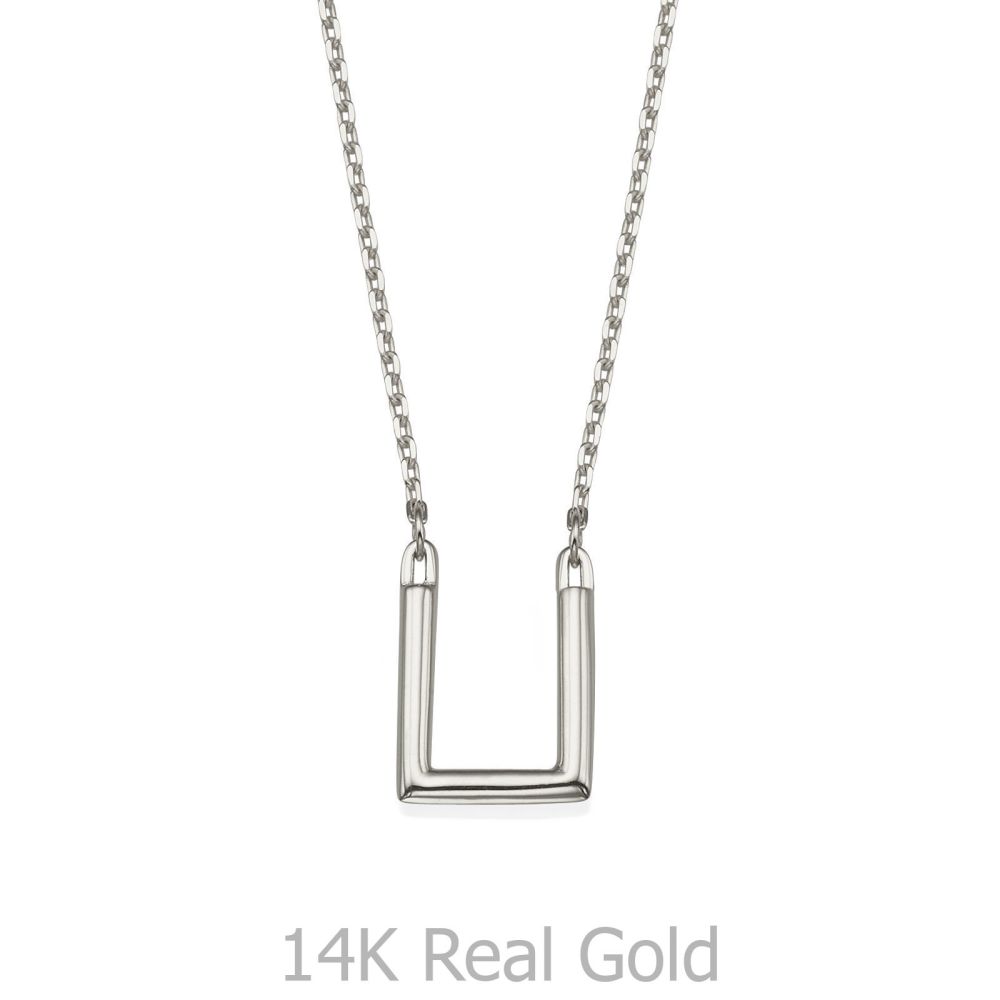 Women’s Gold Jewelry | Pendant and Necklace in 14K White Gold - Golden Square