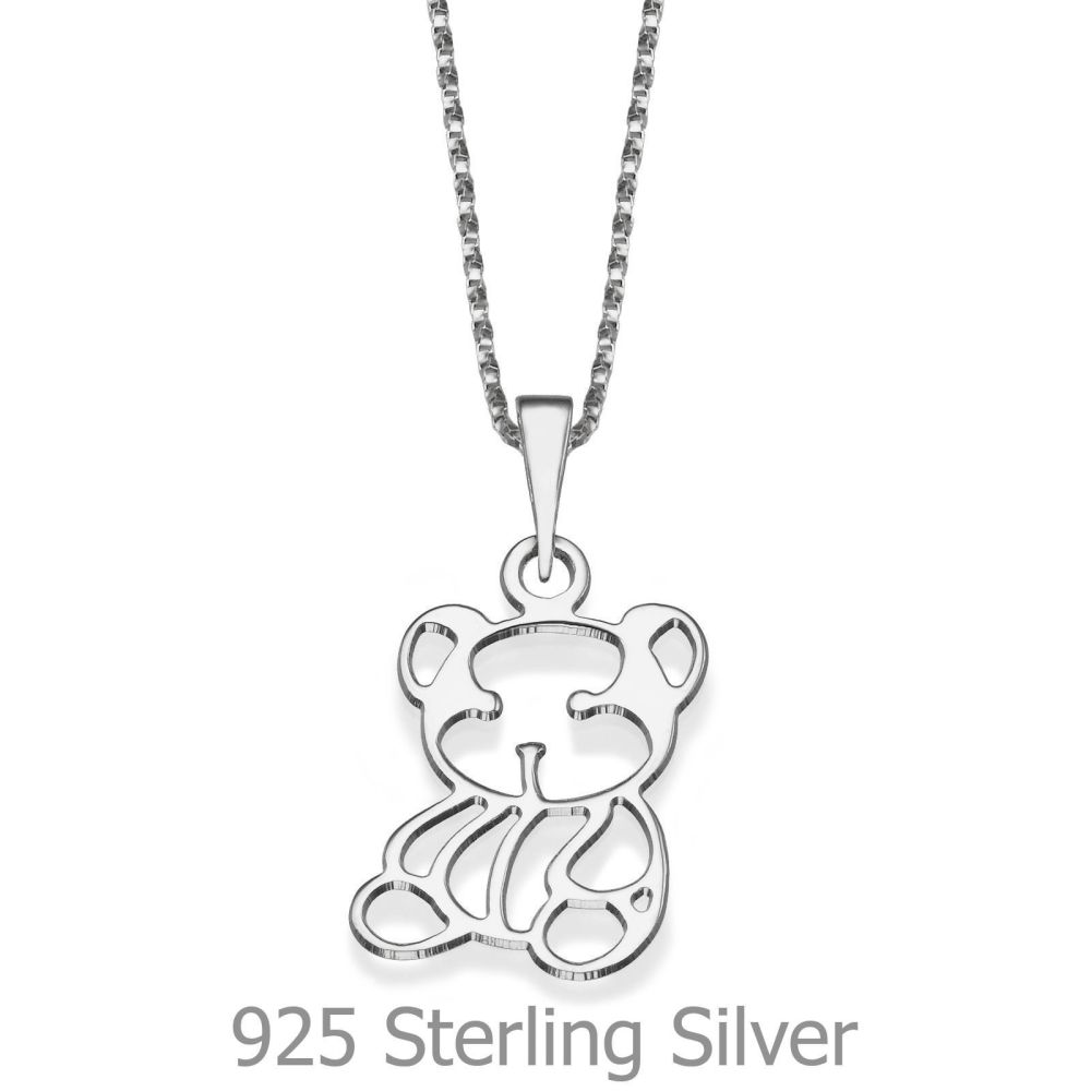 Girl's Jewelry | Pendant and Necklace in 925 Sterling Silver - Ted the Teddy