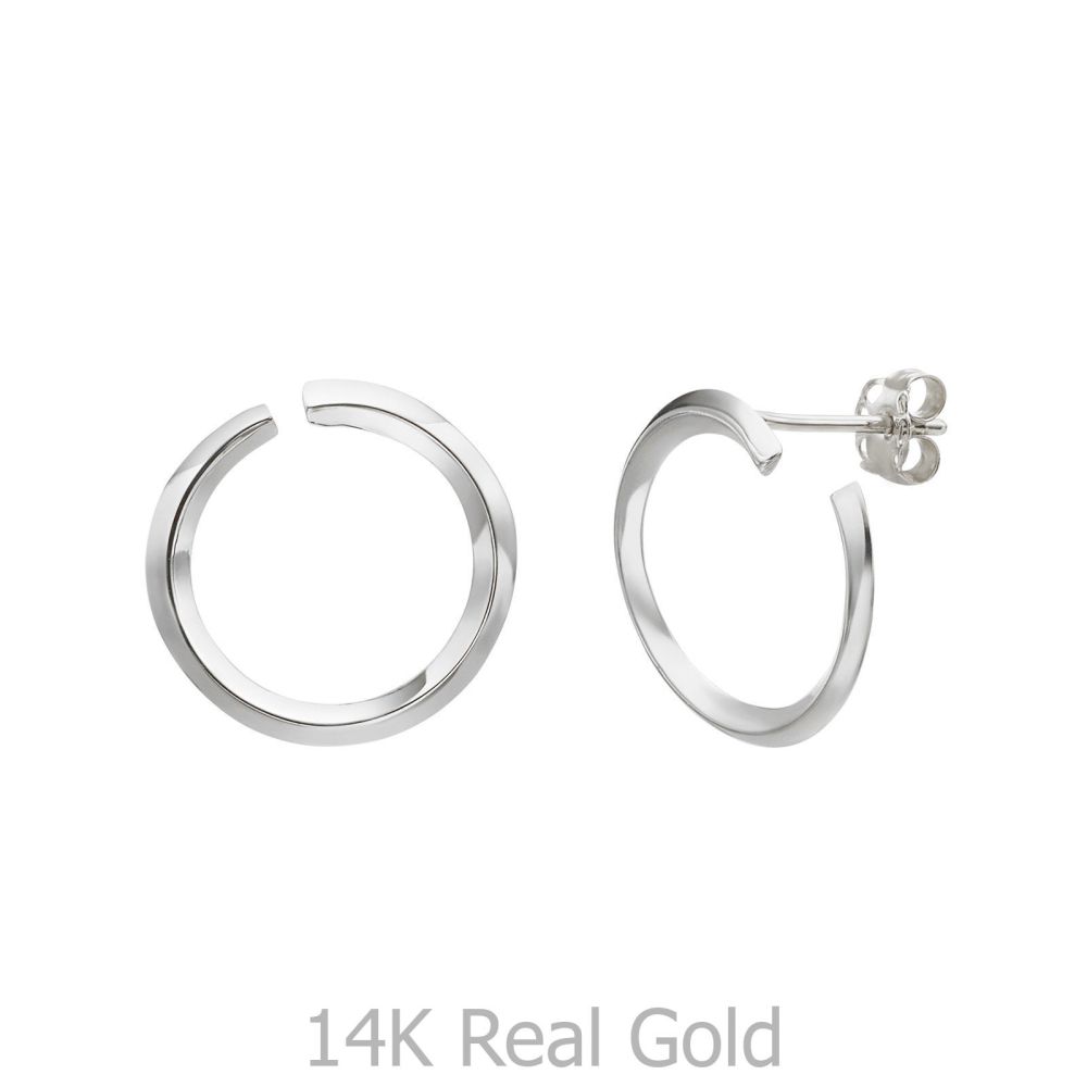 Women’s Gold Jewelry | 14K White Gold Women's Earrings - Sunrise