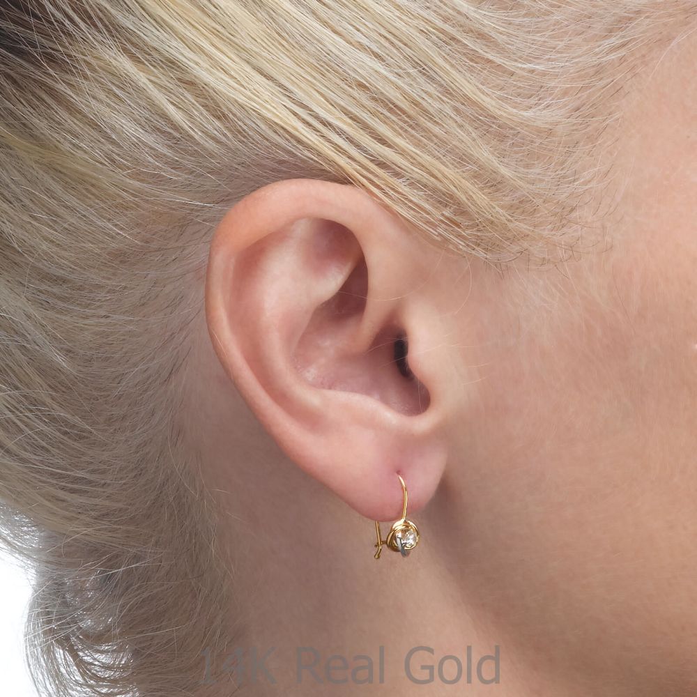 On-Work | Dangle Earrings in14K Yellow Gold - Circles of Mary (Small)