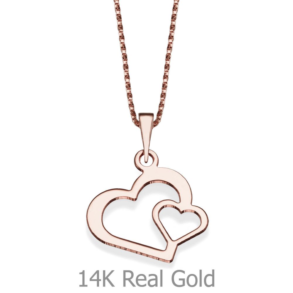 Girl's Jewelry | Pendant and Necklace in 14K Rose Gold - From the Bottom of My Heart