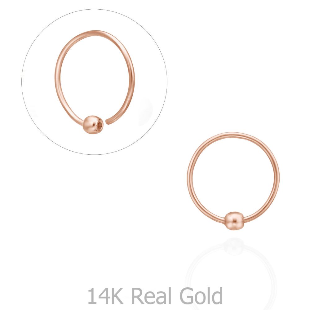 Piercing | Helix / Tragus Piercing in 14K Rose Gold with Gold Ball - Small