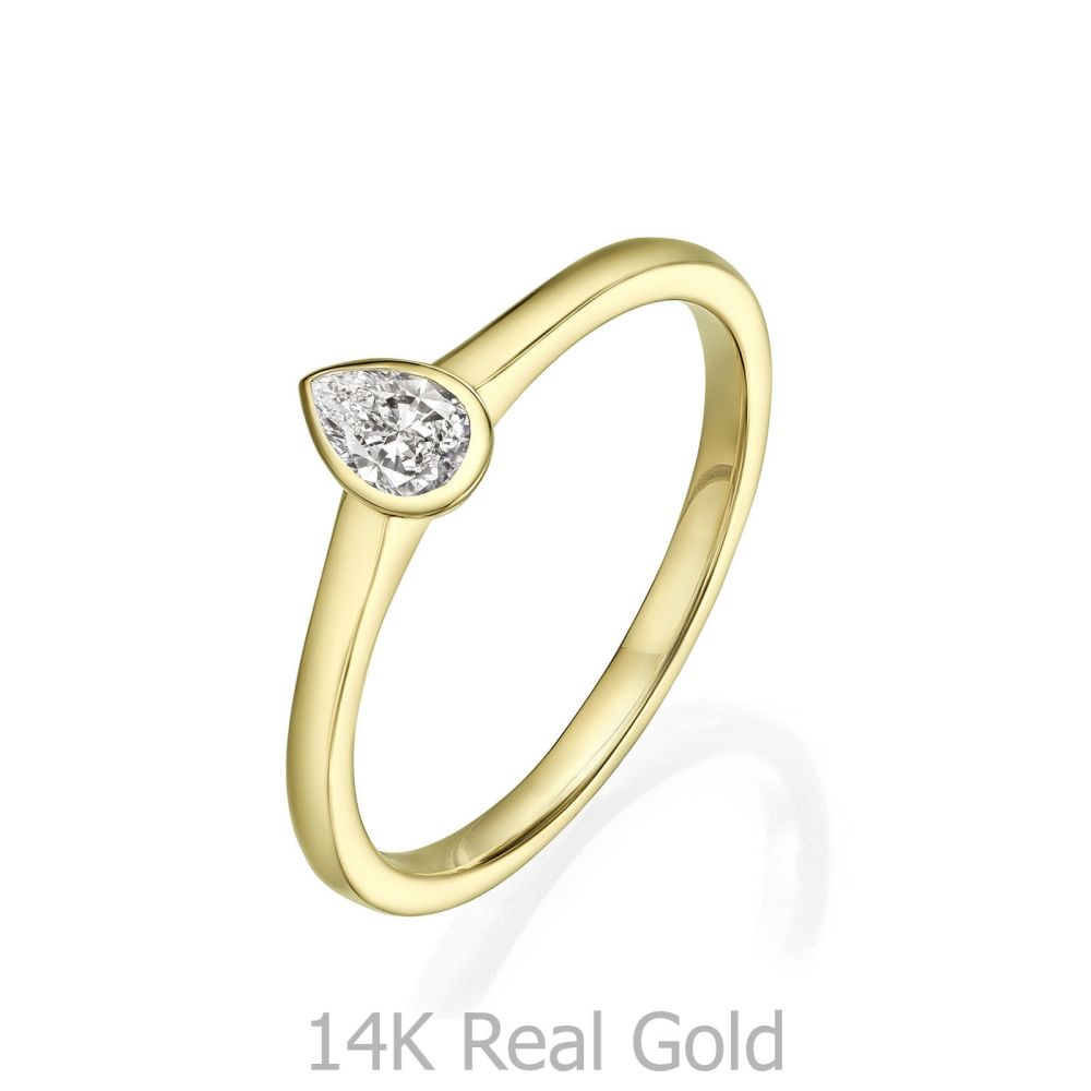 Diamond Jewelry | 14K Yellow Gold Diamond Ring - Drop