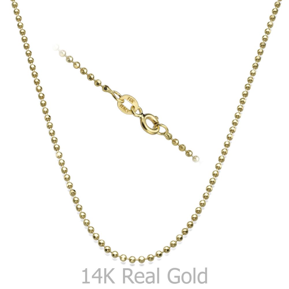 Jewelry for Men | 14K Yellow Gold Chain for Men Balls 1.8mm Thick, 19.7
