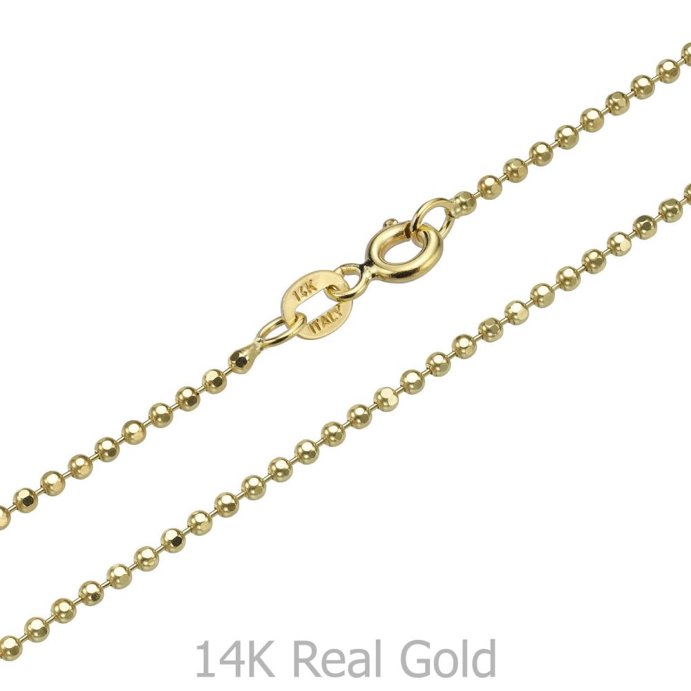 Jewelry for Men | 14K Yellow Gold Chain for Men Balls 1.8mm Thick, 19.7