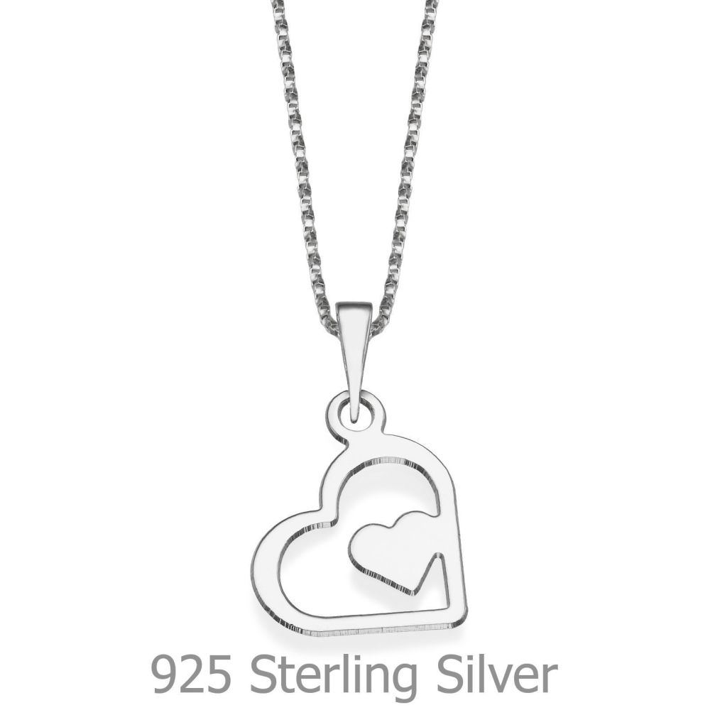Girl's Jewelry | Pendant and Necklace in 925 Sterling Silver - Wondrous Heart