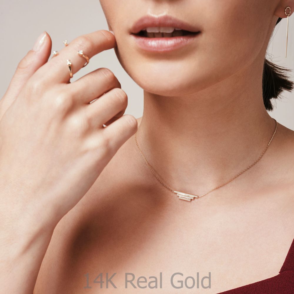 Women’s Gold Jewelry | Pendant and Necklace in 14K Yellow Gold - Golden Trio
