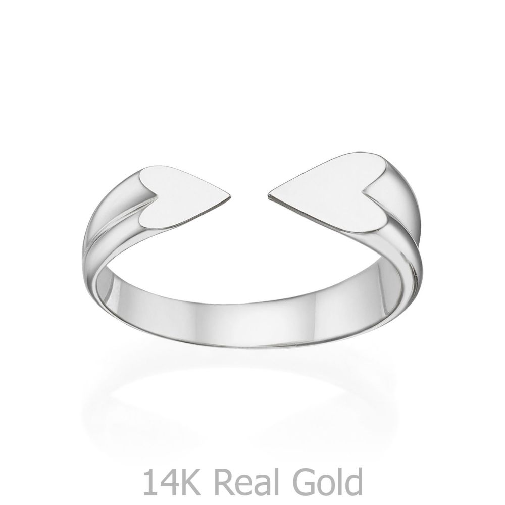 Women’s Gold Jewelry | Open Ring in 14K White Gold - My Heart