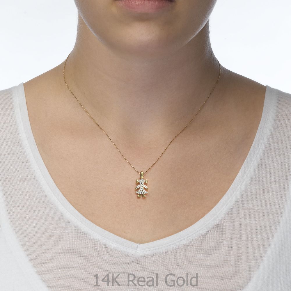 Women’s Gold Jewelry | Pendant in Yellow Gold - Go Girl