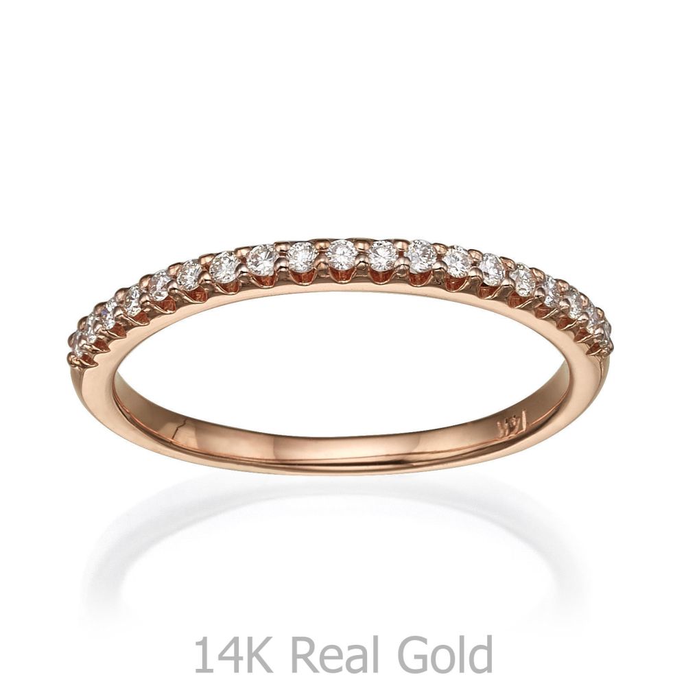 Diamond Jewelry | Diamond Band Ring in 14K Rose Gold - Princess of Summer