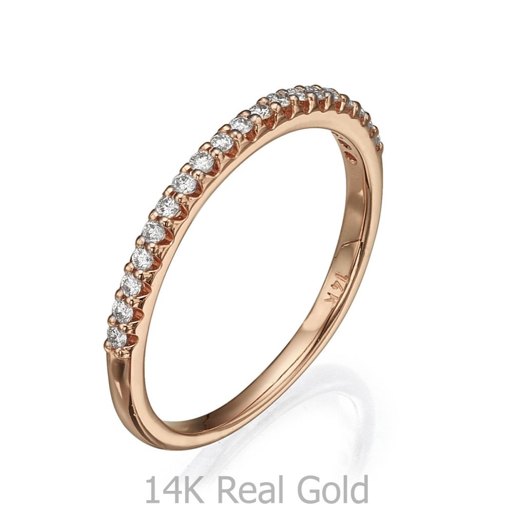 Diamond Jewelry | Diamond Band Ring in 14K Rose Gold - Princess of Summer
