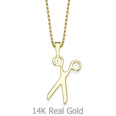 Pendant and Necklace in 14K Yellow Gold - Golden Shears