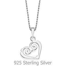 Pendant and Necklace in 925 Sterling Silver - Fairy Tale Heart