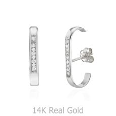 Diamond Cuff Earrings in 14K White Gold - High-Five