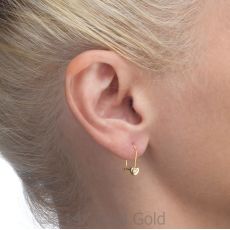 Dangle Earrings in14K Yellow Gold - Heart of Oriana