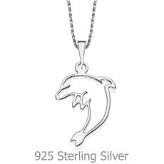 Pendant and Necklace in 925 Sterling Silver - Dear Dolphin