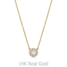 14K Yellow Gold Diamond Women's Pendant - Maribel