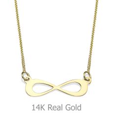 Pendant and Necklace in Yellow Gold - Infinity