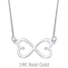 Pendant and Necklace in White Gold - Infinite Love
