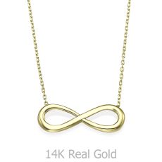 14k Yellow gold women's pendant  - Infinity