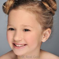 14K White Gold Kid's Stud Earrings - Delicate Butterfly