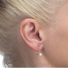 Dangle Earrings in14K Yellow Gold - Shining Pearl