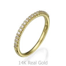 Diamond Band Ring in 14K Yellow Gold - Princess