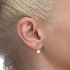 Dangle Earrings in14K Yellow Gold - Flutterby Butterfly