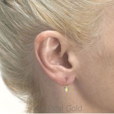 Dangle Earrings in14K Yellow Gold - Saia Flower
